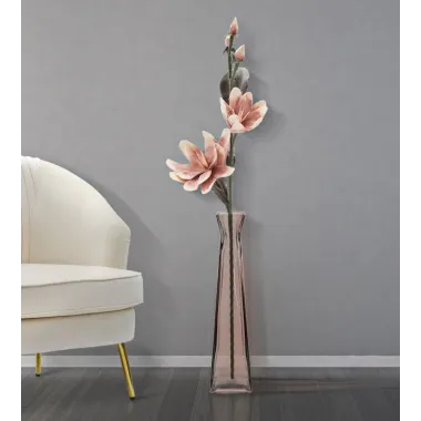 Wazon FLORERO Piramida Szkło Recyklingowe Różowy 13x55 cm (WYPRODUKOWANY W HISZPANII)